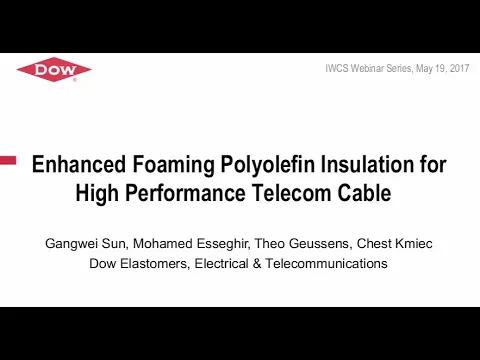 Enhanced Foaming Polyolefin Insulation for High Performance Telecom Cable